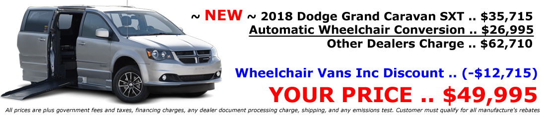 For Sale New and Used 2018 Dodge Grand Caravan SXT Wheelchair Van 49995 For Sale New and Used 2018 Dodge Grand Caravan SXT Wheelchair Van 49995