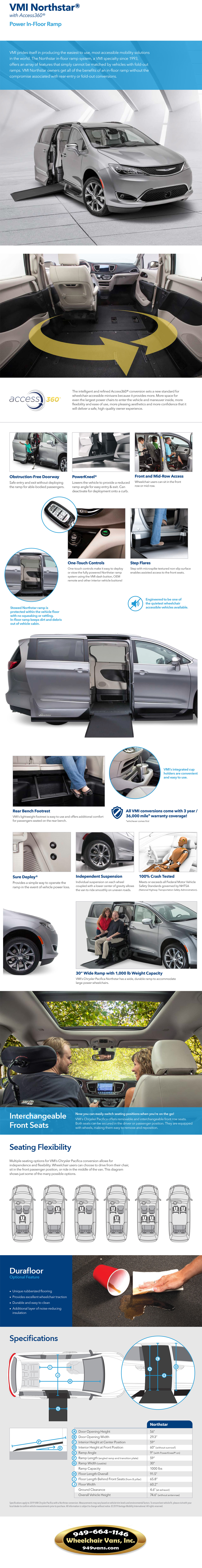 Chrysler Pacifica VMI Northstar VMI Summit with Access 360 Power Infloor Wheelchair Van Conversion