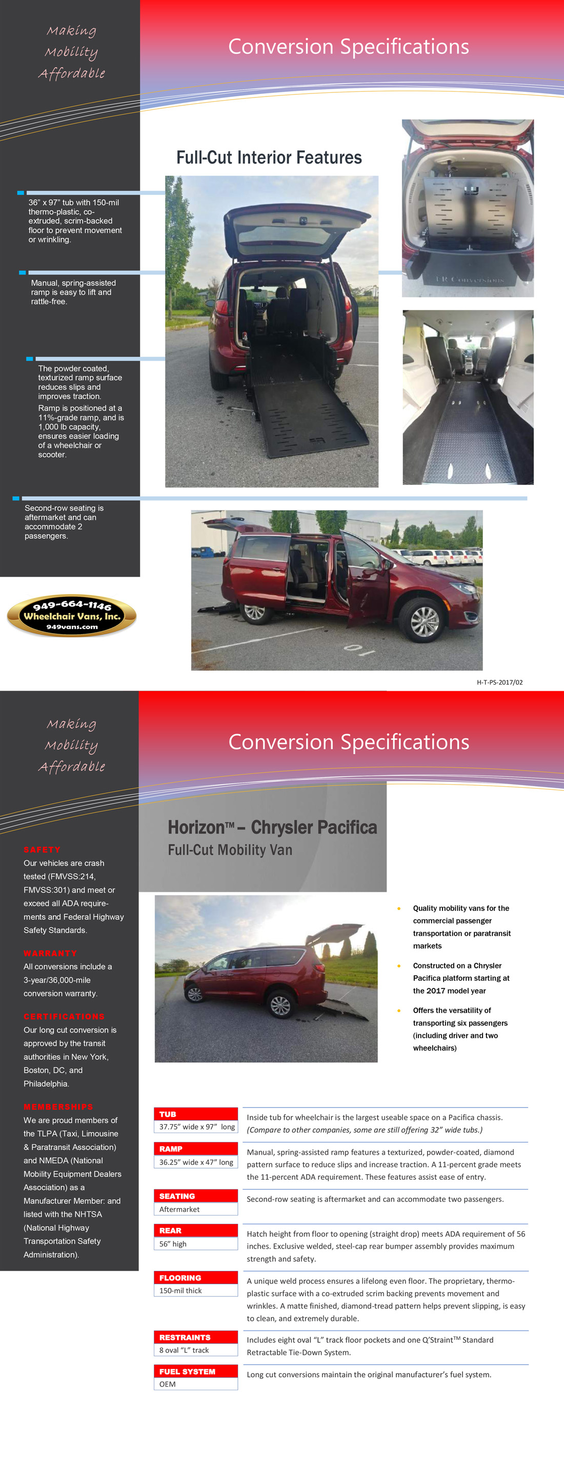 Chrysler Pacifica FR Conversions Horizon Duo Wheelchair Van Conversion