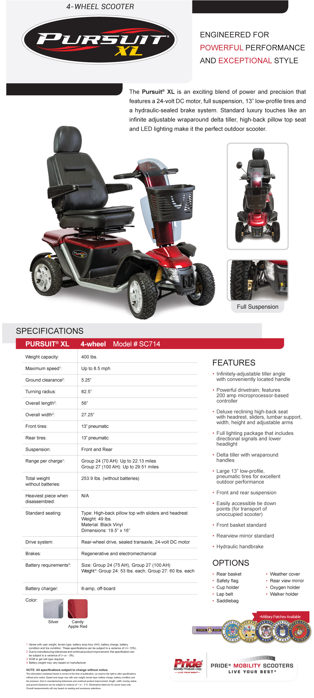 Pride Mobility Pursuit XL 4 Wheel Scooter