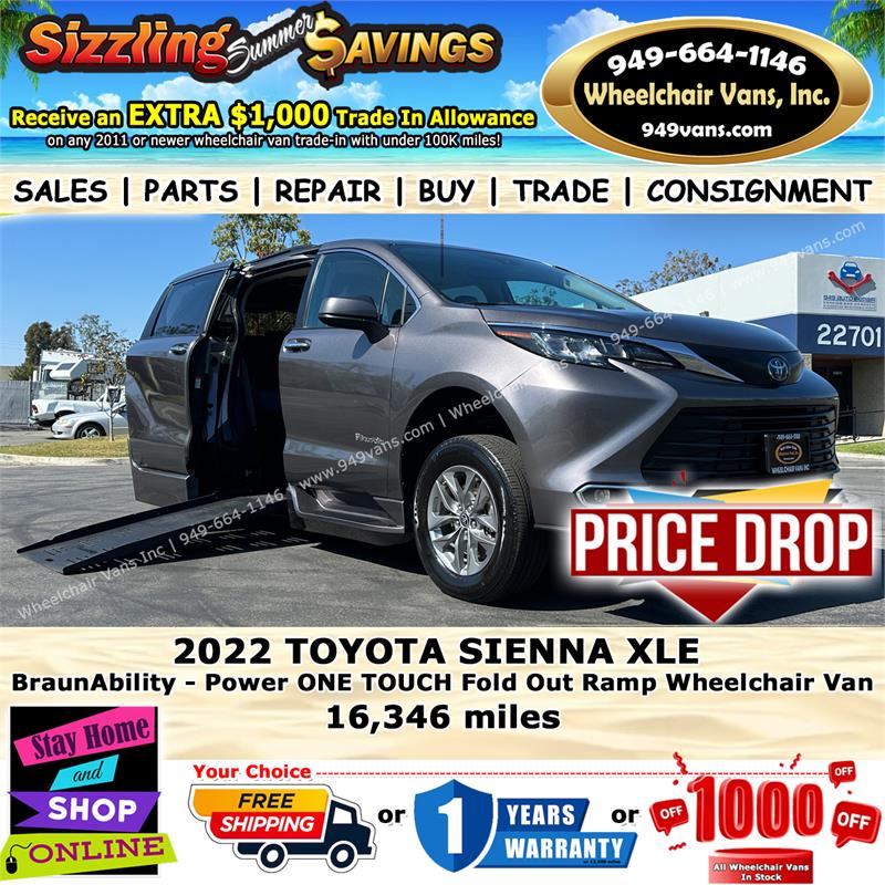 For Sale Used Toyota Sienna Braunability Power One Touch Fold