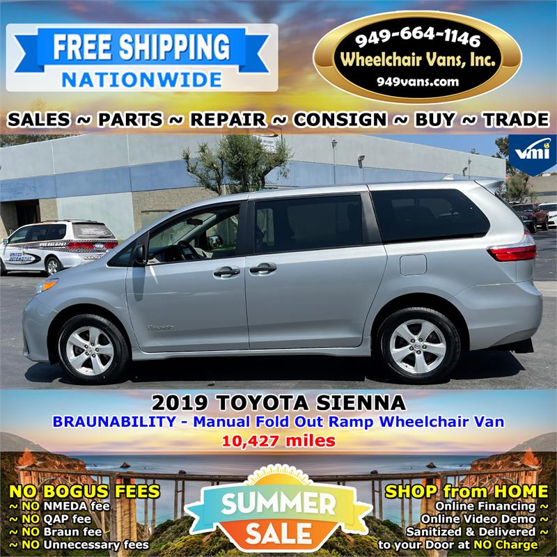 For Sale Toyota Sienna L Braunability Manual Fold Out Ramp Rear