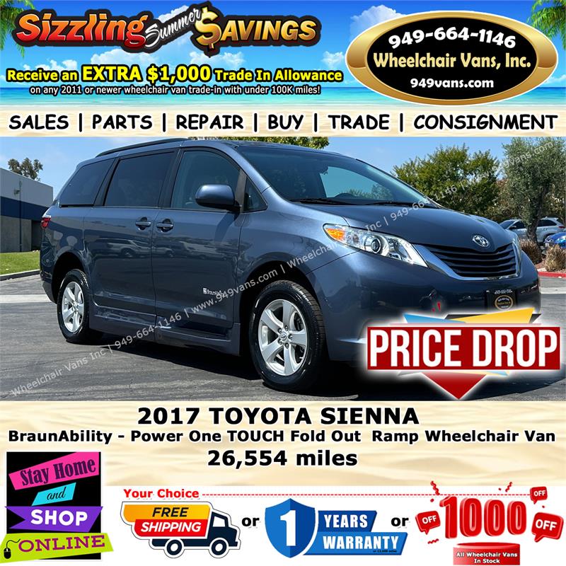 For Sale Used Toyota Sienna Braunability Power One Touch Fold