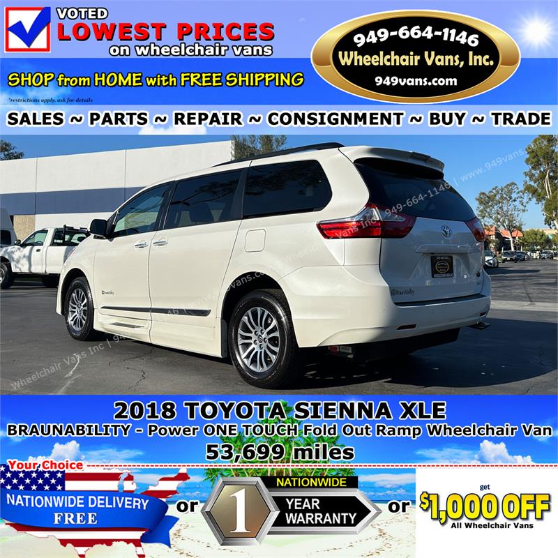 For Sale Used Toyota Sienna Braunability Power One Touch Fold