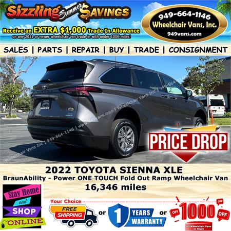 For Sale Used Toyota Sienna Braunability Power One Touch Fold