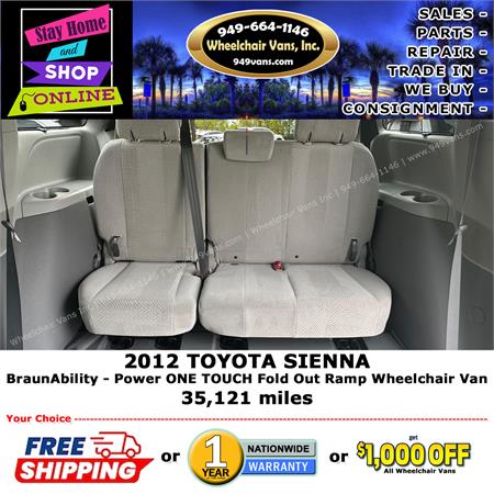 For Sale Used Toyota Sienna Braunability Power One Touch Fold