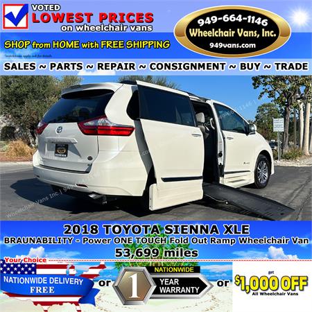 For Sale Used Toyota Sienna Braunability Power One Touch Fold